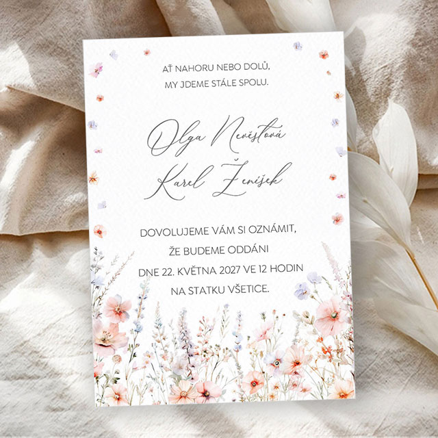 Meadow flowers wedding invitation